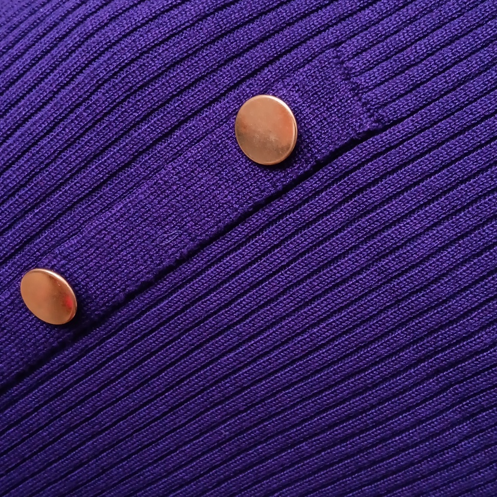 Nina Leonard Deep Purple Long Sleeve Dress - Picture 3 of 5